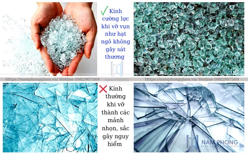 So sánh sự khác nhau giữa kính thường và kính cường lực