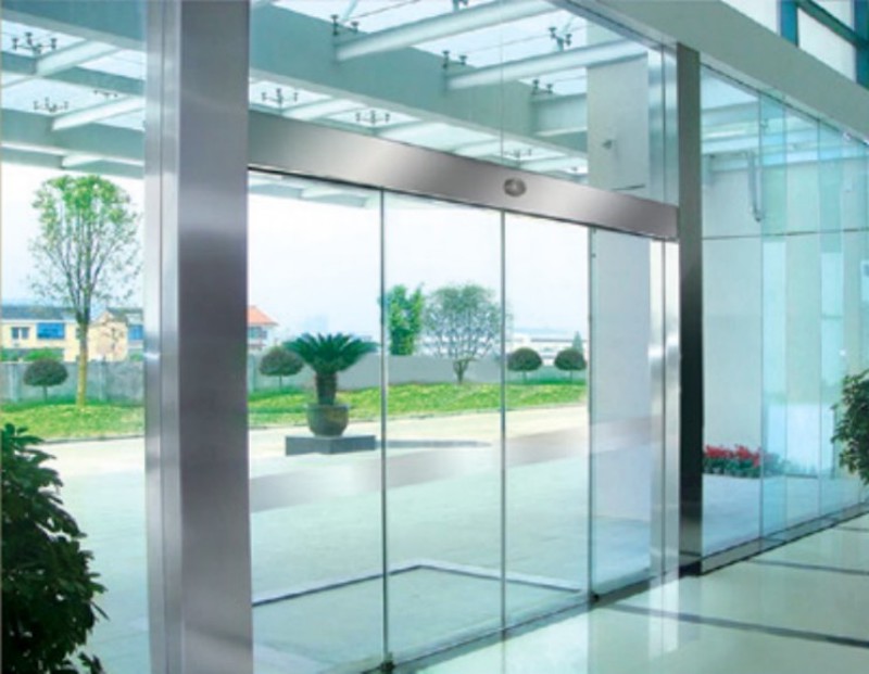 Cửa kính cường lực 2 cánh trượt tự động