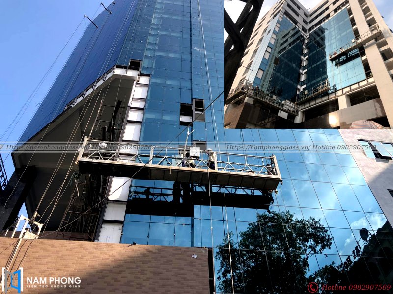 Ảnh thi công kính mặt tiền