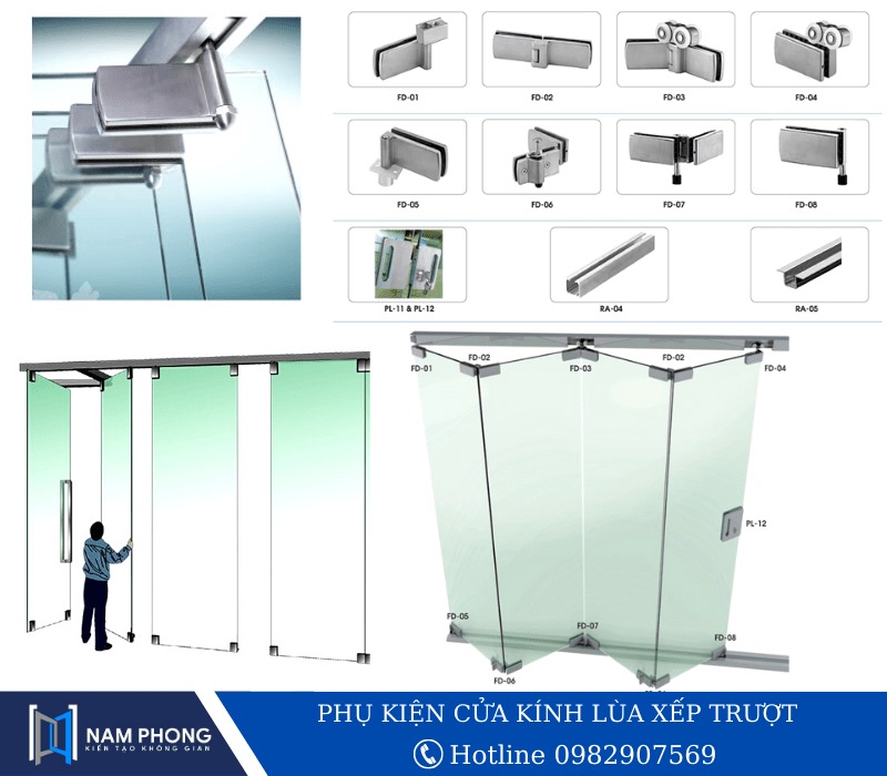 Phụ kiện cửa kính lùa xếp trượt