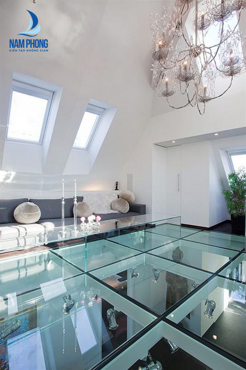 sàn kính cường lực