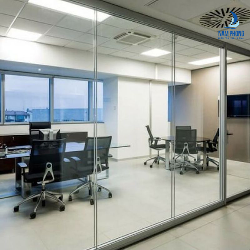 vách nhôm kính văn phòng