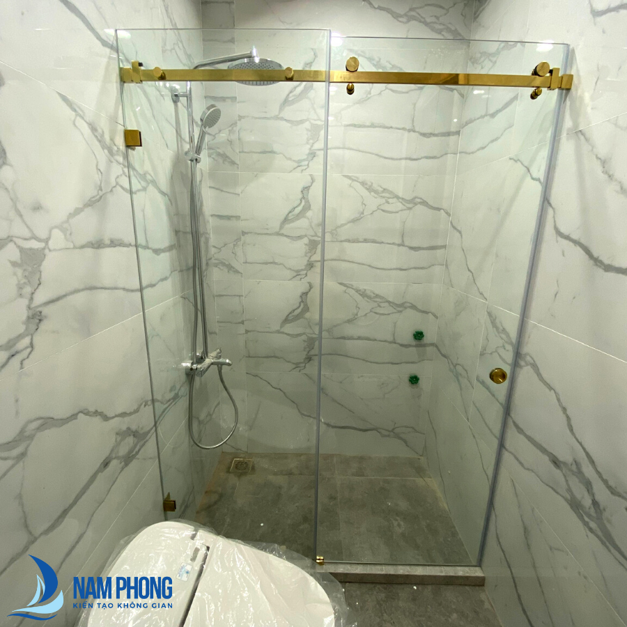 Phòng tắm kính mở trượt phi 10x30