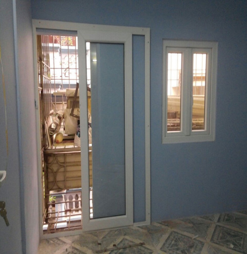 cửa phòng ngủ 1 cánh nhôm xingfa