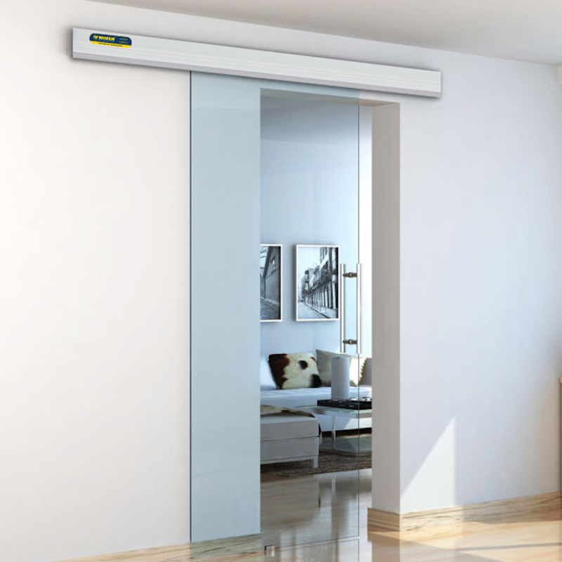 cửa kính lùa treo ray nhôm