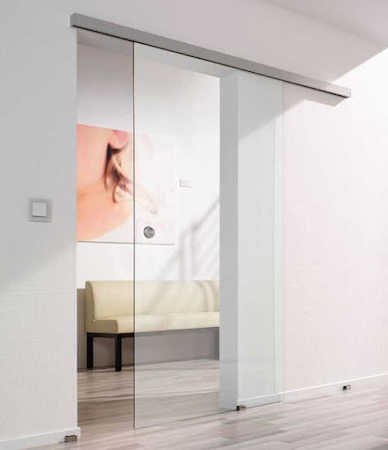 cửa kính lùa treo ray nhôm