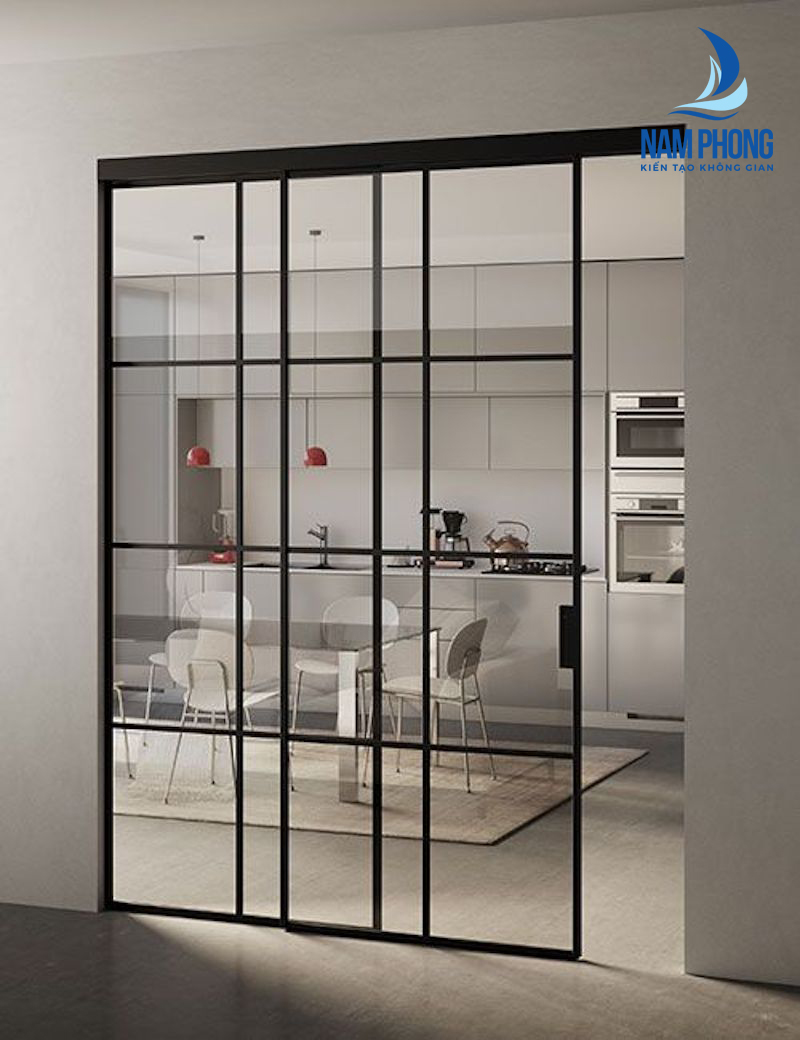 vách kính ngăn phòng