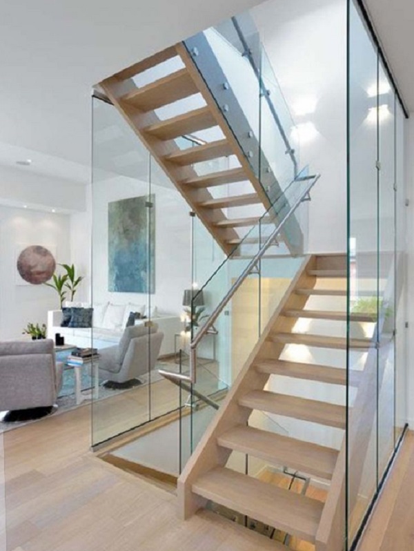 thiet ke vach ngan cau thang khong khung tinh te