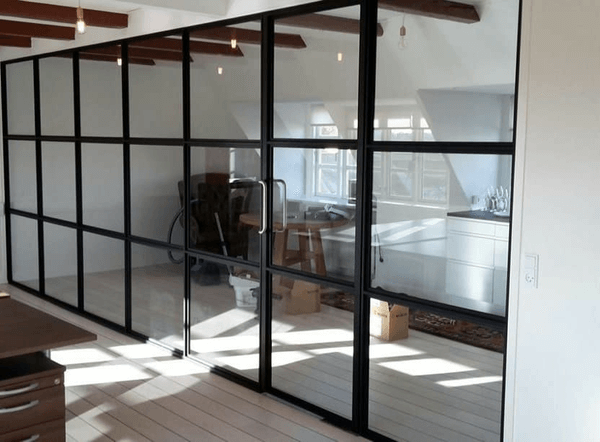 Mẫu vách ngăn kính khung sắt