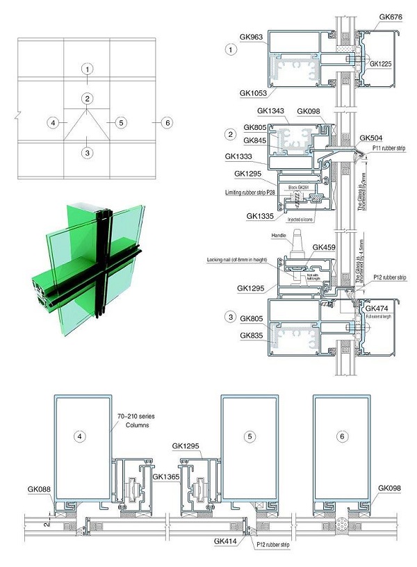 Mẫu bản vẽ cad vách kính mặt dựng