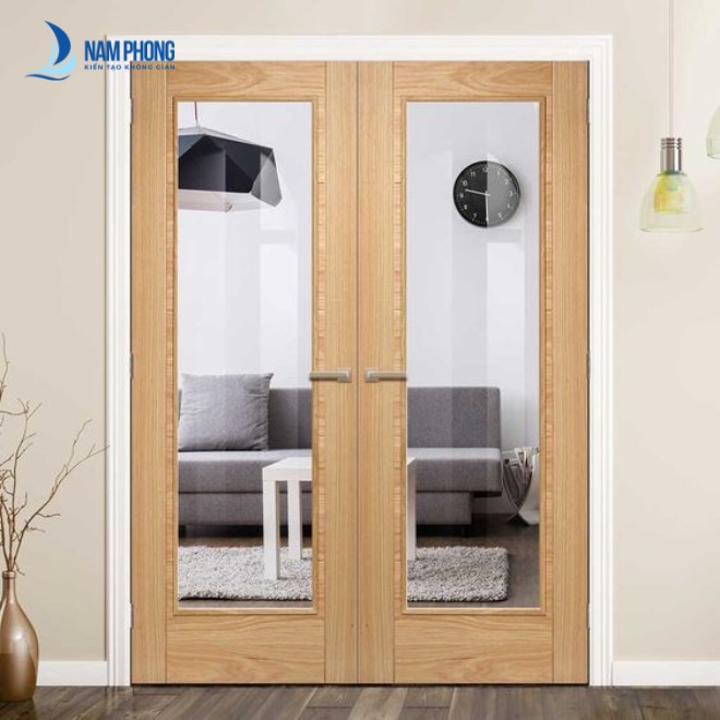 mau cua kinh cuong luc khung go 2 canh