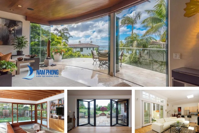 cửa kính cường lực phòng khách