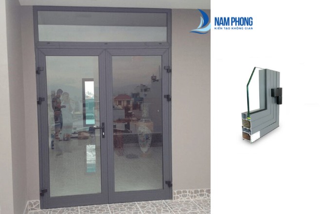 Mẫu cửa nhôm xingfa màu xám ghi