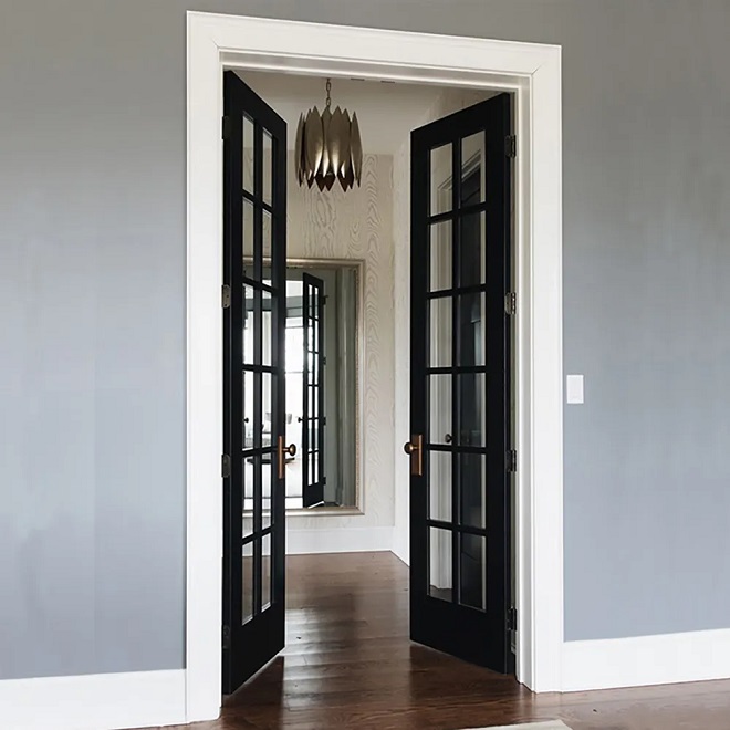 Mẫu cửa nhôm Xingfa 2 cánh thiết kế chia ô kết cấu chắc chắn