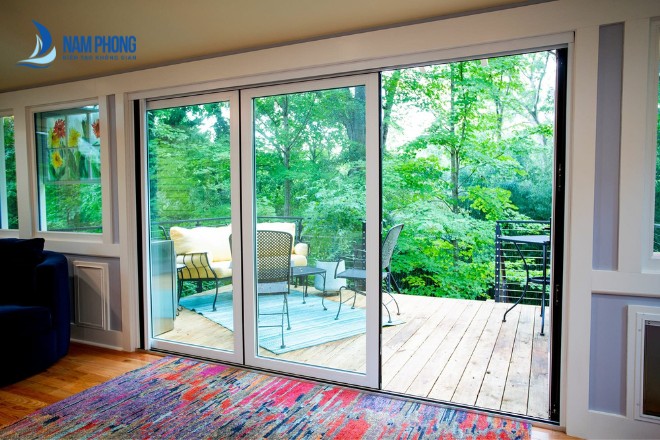 Thiết kế cửa nhôm Xingfa phong khách màu trắng