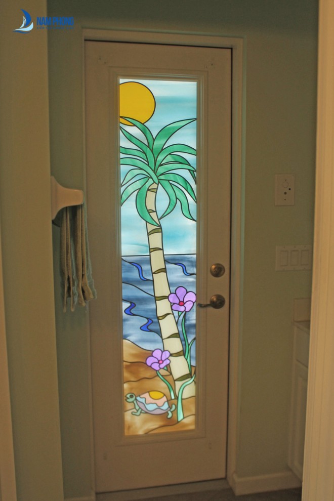 Mẫu cửa kính tranh 3d phòng ngủ ấn tượng, đẹp