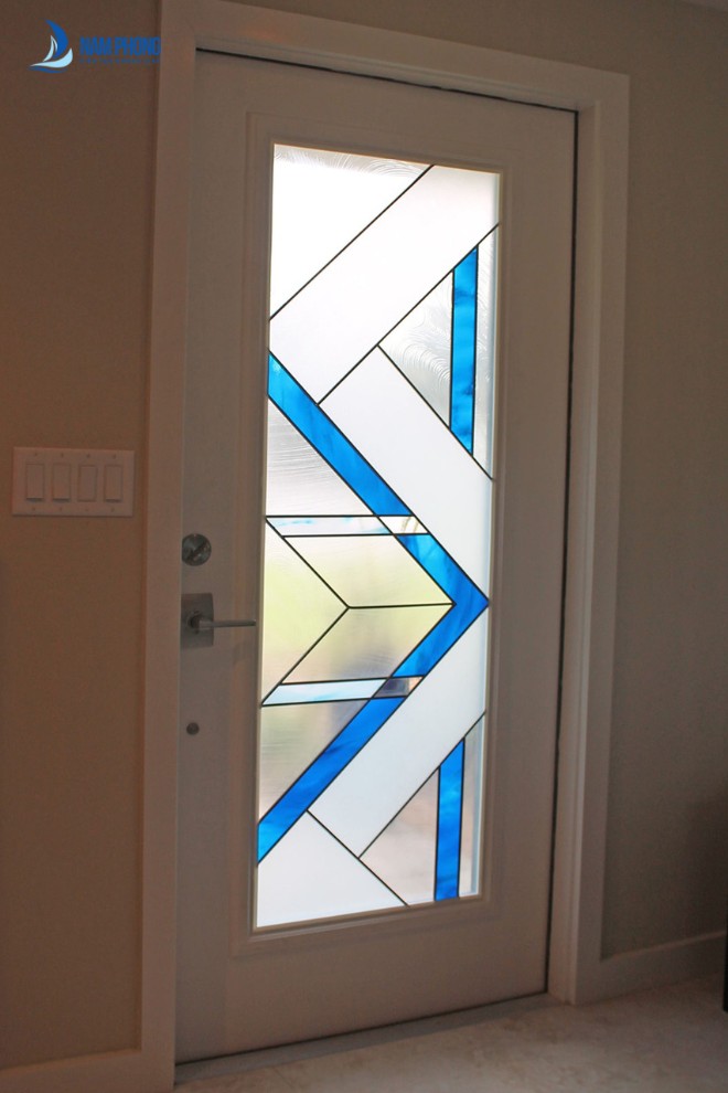 Mẫu cửa kính tranh 3d phòng ngủ hiện đại