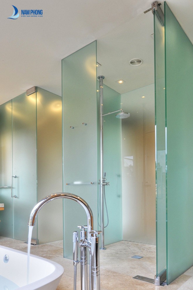 Mẫu vách ngăn kính mờ kiểu dáng sang trọng