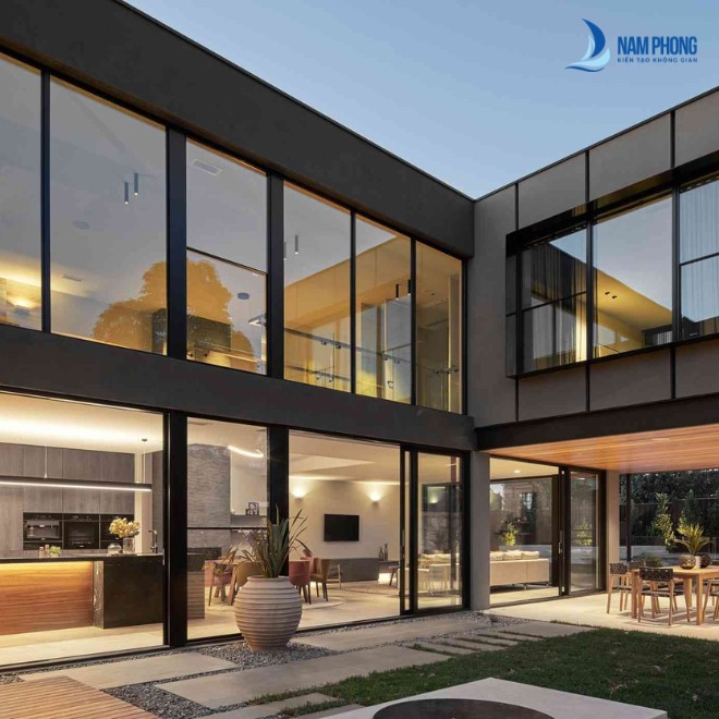 Mẫu cửa phòng khách trong thiết kế biệt thự