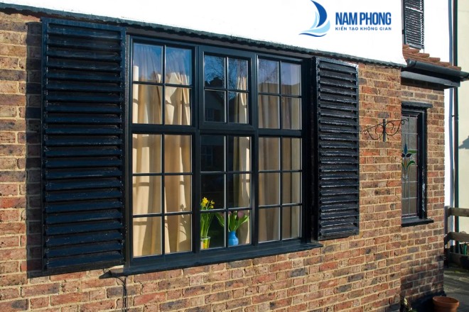 Mẫu cửa sổ nhôm kính chia ô chia đố hiện đại