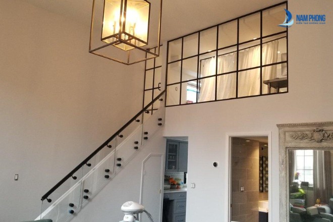 Vách kính cầu thang hiện đại