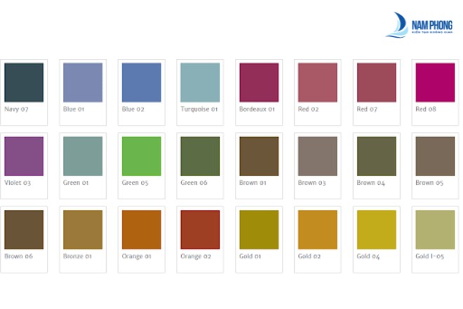 Bảng màu anode nhôm