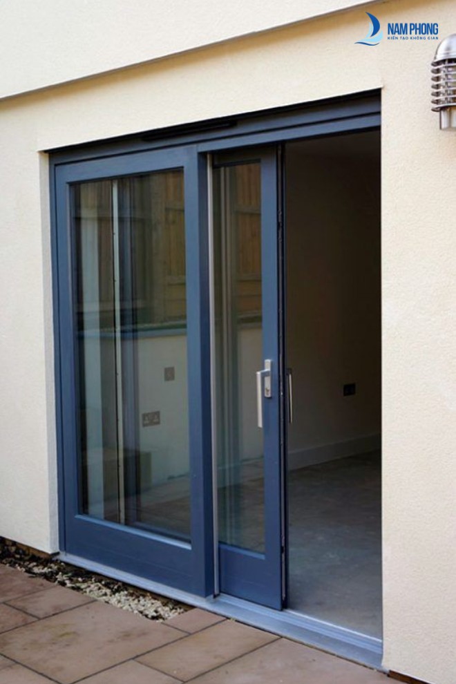 Mẫu cửa nhôm 2 cánh lùa sang trọng