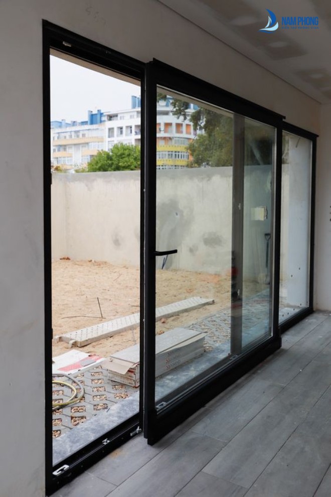 Mẫu cửa nhôm 2 cánh mở trượt