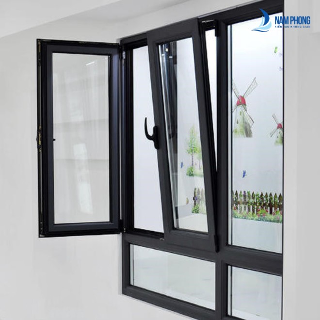 Mẫu cửa sổ kết hợp mở quay và mở hất