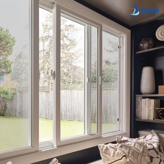 Mẫu cửa sổ nhôm màu trắng hiện đại