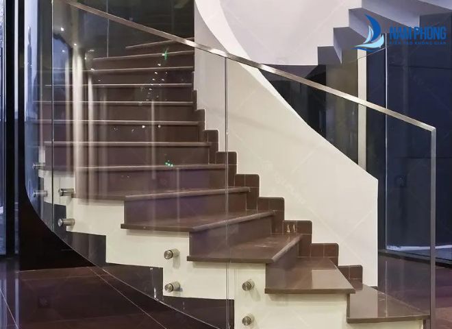 Mẫu lan can kính cầu thang đẹp nhất