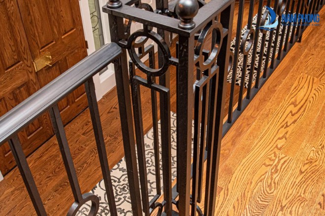 Mẫu lan can sắt hộp thiết kế hiện đại