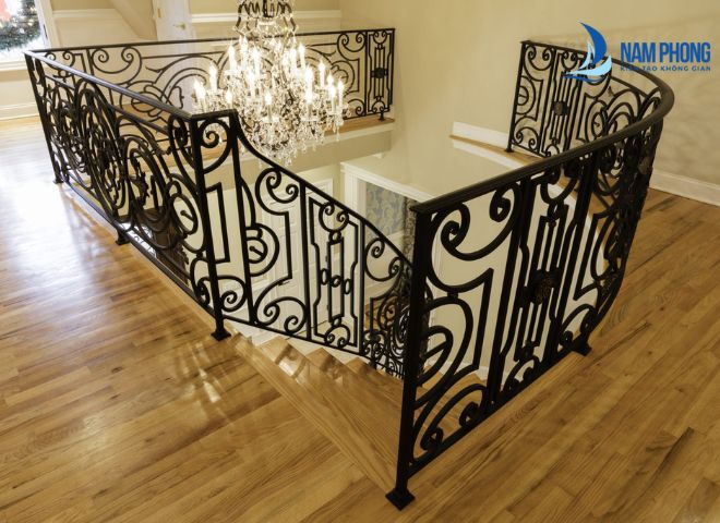 Mẫu lan can sắt nghệ thuật đẹp cho thiết kế cầu thang nhà ở