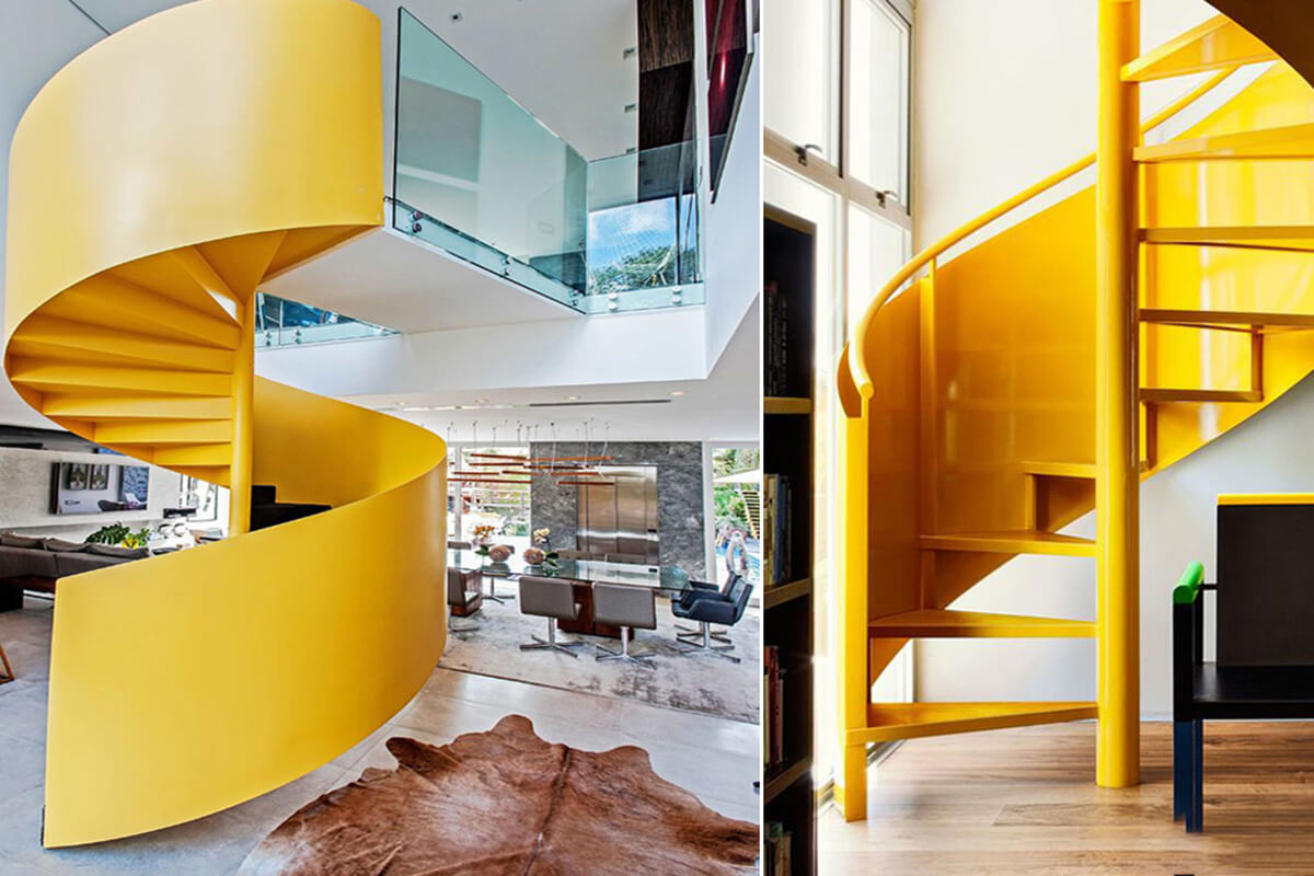 Màu sơn cầu thang sắt cho mệnh Kim màu vàng