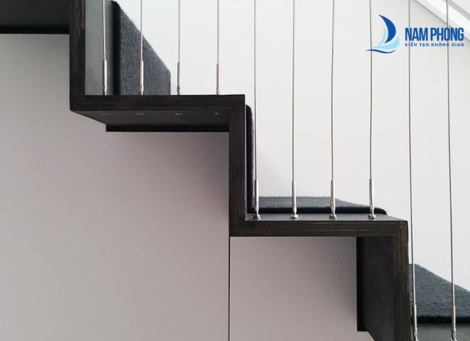 Mẫu cầu thang thiết kế dây cáp treo cho ngôi nhà cực sang, phong cách