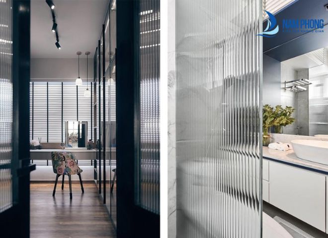 Mẫu vách kính sọc trong thiết kế nhà ở hiện đại
