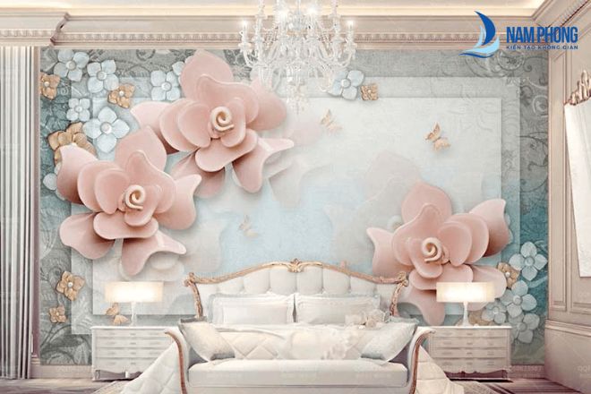 Mẫu tranh kính phòng ngủ thể hiện sự tinh tế