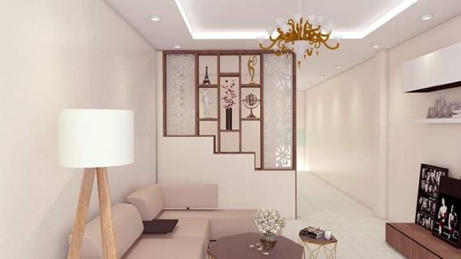 Mẫu vách ngăn cầu thang tam cấp trẻ trung