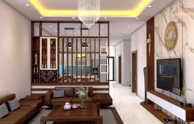 Lưu ý để chọn vách ngăn gỗ phòng khách phù hợp