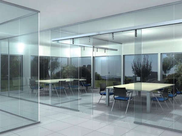 Mẫu vách kính phân chia không gian làm việc
