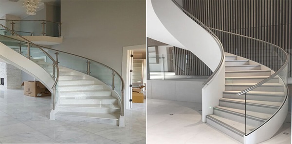 Mẫu phòng tắm kính lùa cong sang trọng