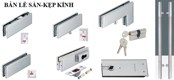 Các phụ kiện đi kèm khi làm cửa kính cường lực