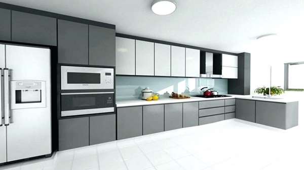 Mẫu tủ bếp cánh kính đẹp