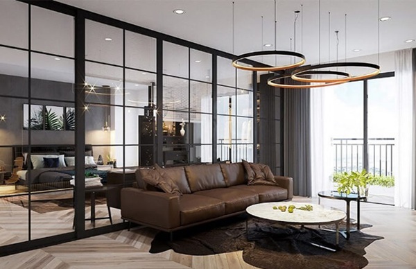 Vách kính cường lực sau khi thi công