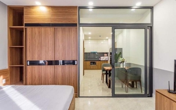 Mẫu cửa kính nhôm Xingfa phòng ngủ đẹp, sang trọng