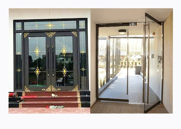 Mẫu cửa kính cường lực khung nhôm cho nhà ở